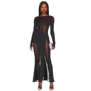 OW Collection Sierra Maxi Dress in Black NWT Size Small